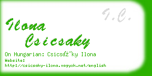 ilona csicsaky business card